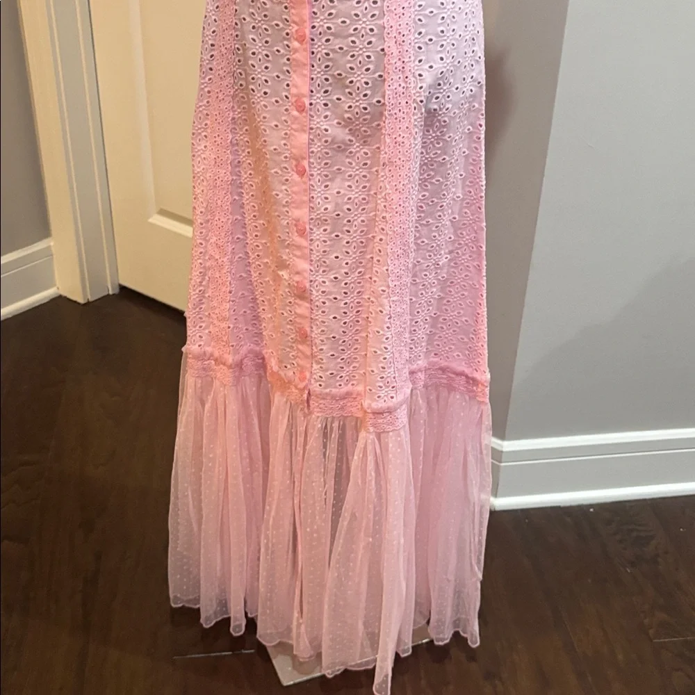 dELiA*s by Dolls Kill Junebug Feels Eyelet Maxi Dress in pink size xs